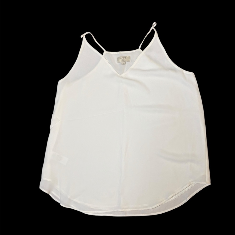 Women’s LOFT Petite Medium white Racer back Tank top.